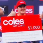 Photo Julie-receives-$1000-Coles-Gift